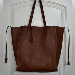 J Crew Slouchy Pebble Leather Tote | Roasted Chestnut